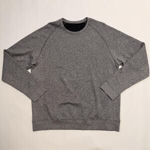 Lululemon Sweatshirt Mens Extra Large Gray Waffle Knit Crewneck Pullover
